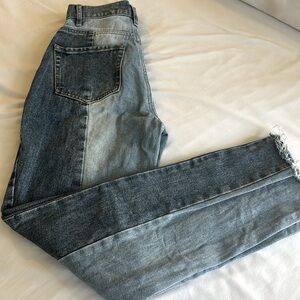 PacSun Two-Tone High Rise Straight Leg Jeans